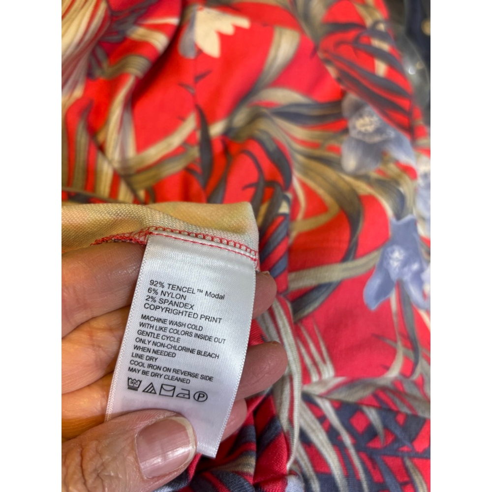 Women's Tommy Bahama Red Blue Floral Sleeveless Dress Small - Picture 9 of 9